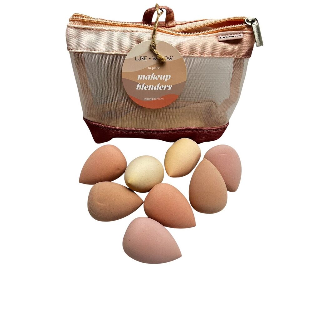 Luxe + Willow 8 Makeup Blenders Sponges Set NEW Egg Shaped